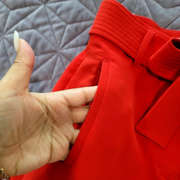 Aritzia Wilfred Front Tie High Rise Ankle Pants size 2 red. - Picture 16 of 17
